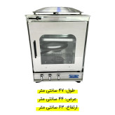 تنور گازی هیزم مدل سه شعله ساج دار درب پنجره ای دستگیره چوبی