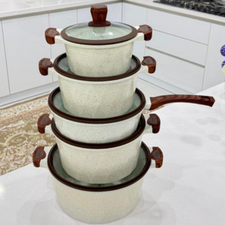 سرویس قابلمه 10 پارچه نانو گرانیتی و گرد روگن آلمان مدل Rü-7010